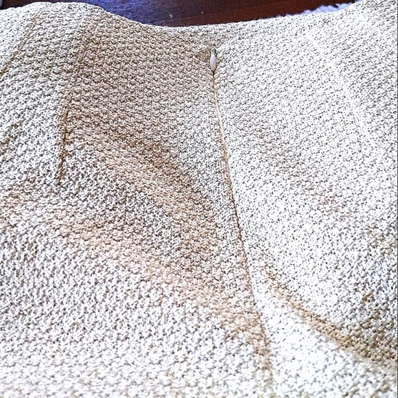 ST JOHN COUTURE 8 BOUCLE CROCHET AURORA BOREALIS LACE CREAM WOOL SILK SKIRT SUIT - Picture 8 of 16